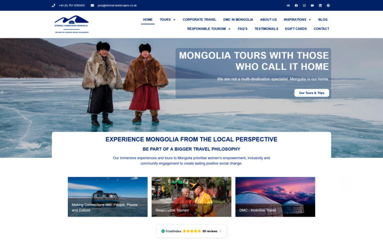 Eternal Landscapes Mongolia - wordpress website by Ian Middleton